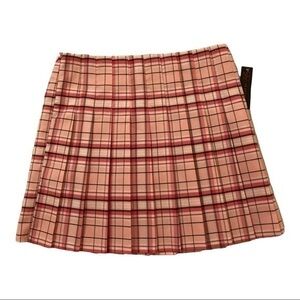 NWT pleated plaid mini skirt